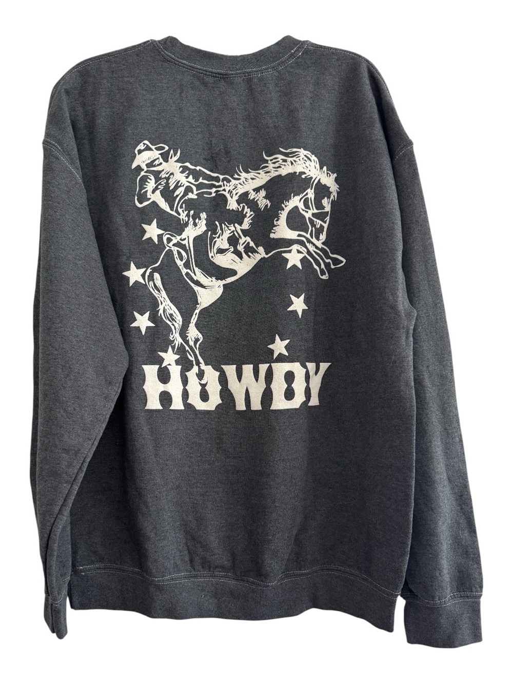 Golden Hour Charcoal Grey Howdy Cowboy Sweatshirt Crewneck M/L